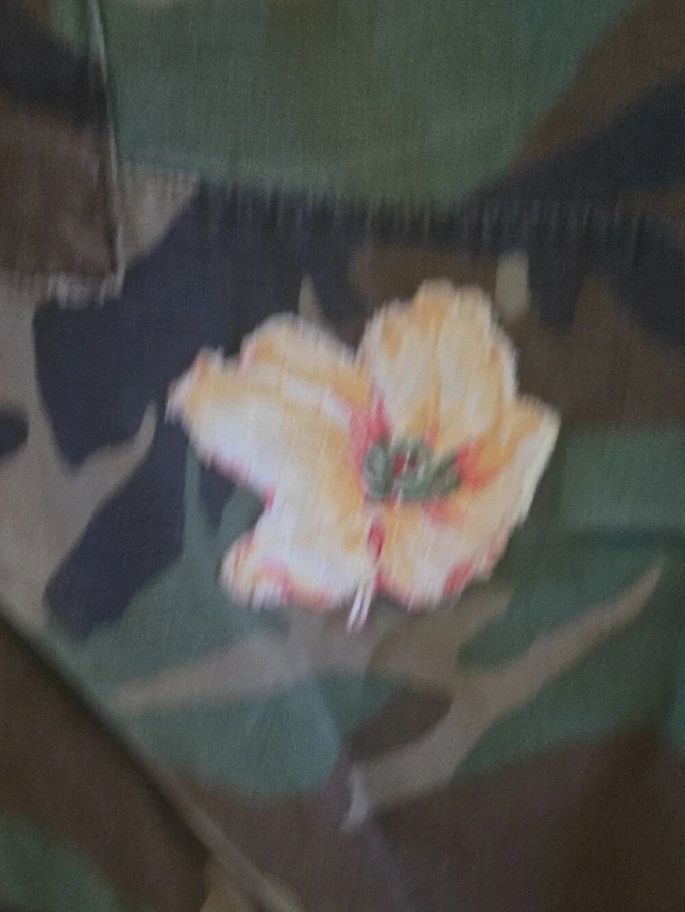 Riley Camo Cargo Pants with Floral Patch Accents - Green .. So 🔥 - Picture 3 of 10